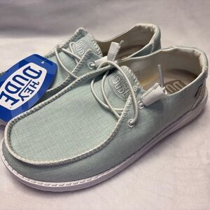 Hey Dude Mint Green Lace-Up Shoes